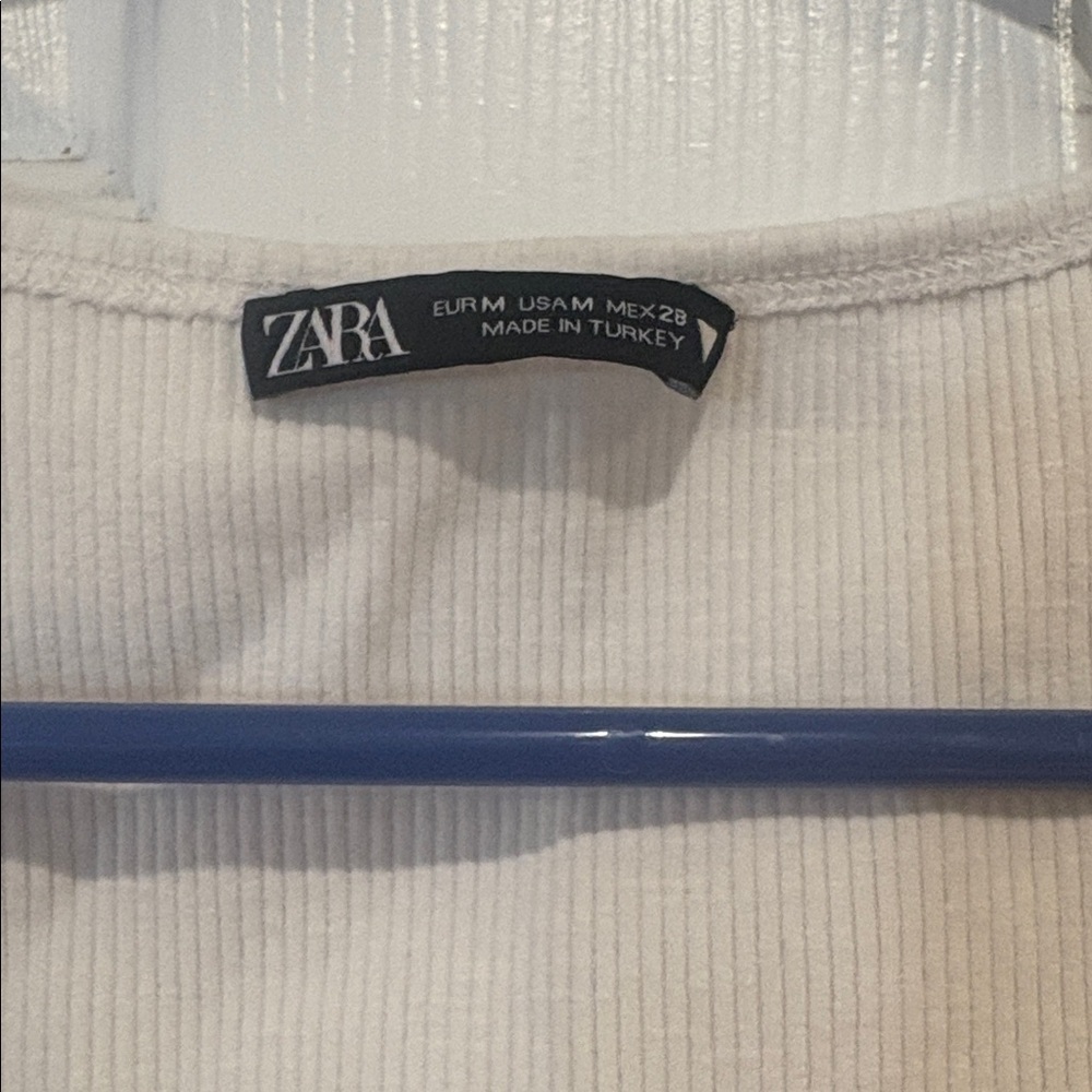 Zara Cream Ribbed Tank Top - Picture 2 of 3